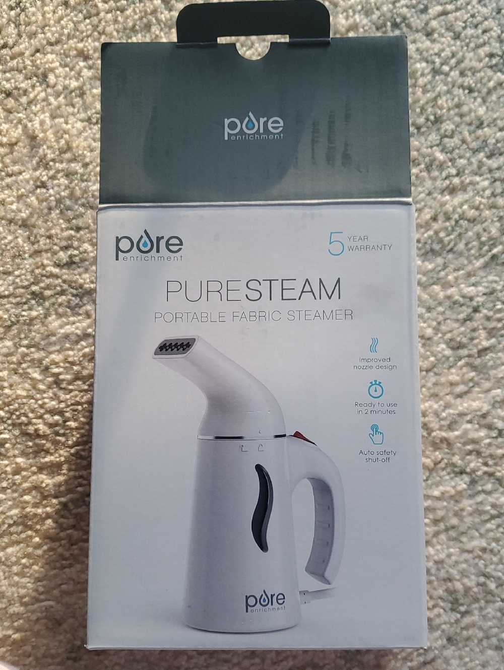 Pure Enrichment PureSteam Portable Fabric Steamer - White